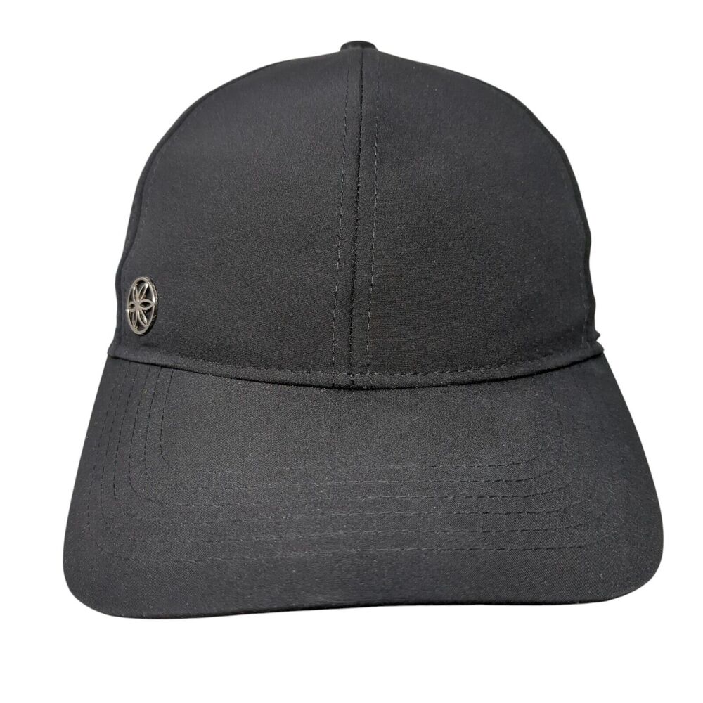 Gaiam Strapback Hat Black OSFA Adjustable Solid 6 Panel Perforated
